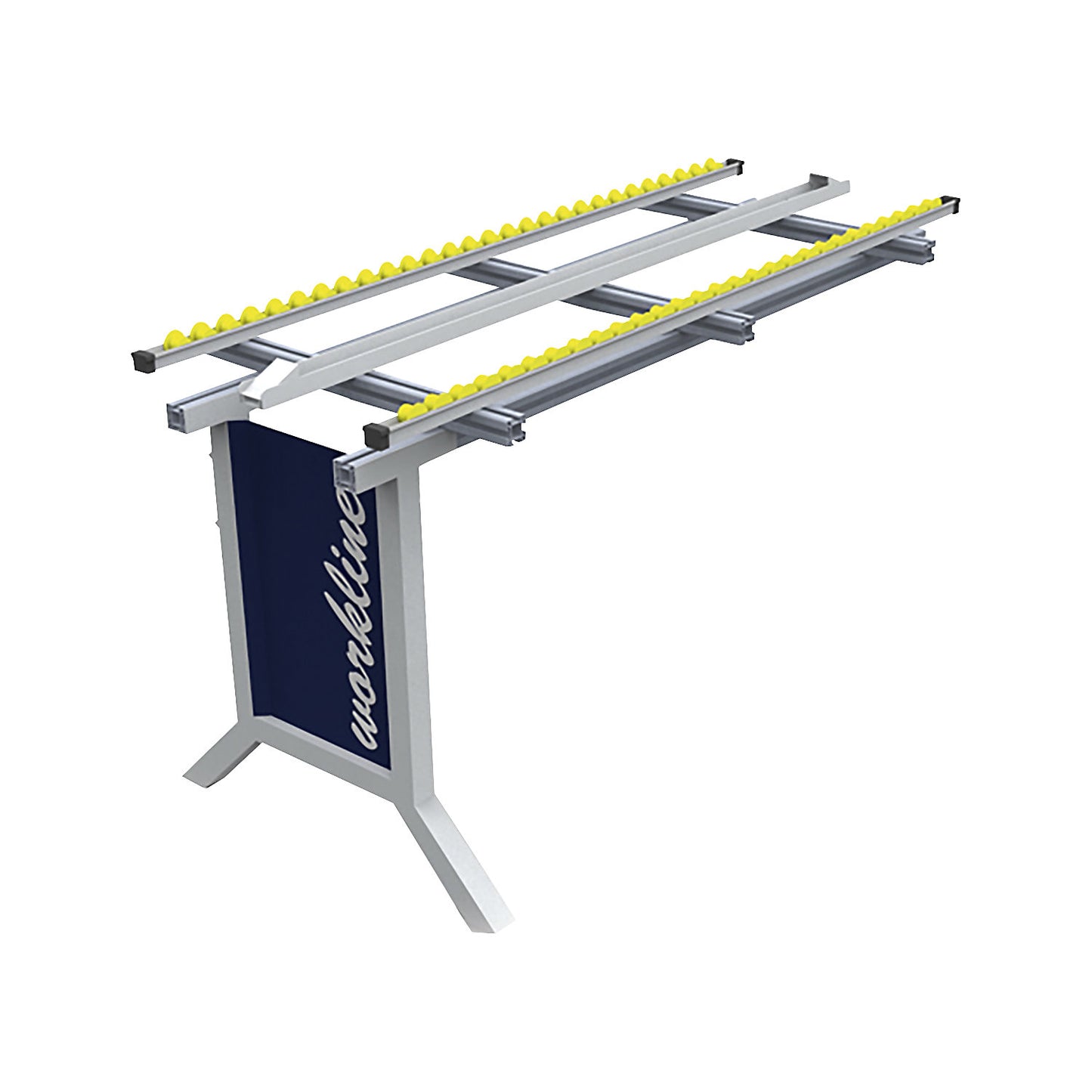 workline add-on work table with skate wheel conveyor, suitable for base tables with skate wheel conveyors, WxD 1000 x 600 mm.