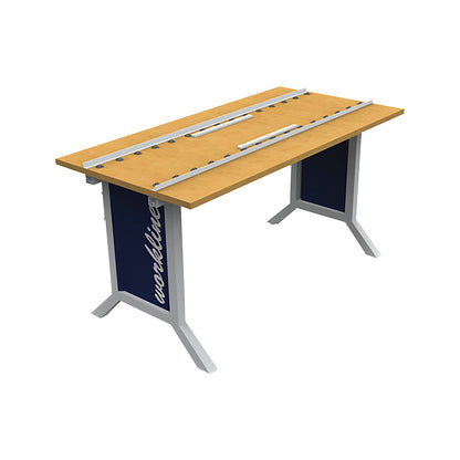 workline work table with ball bearing rails, with ball bearing rail, depth 500 mm, WxD 1500 x 750 mm.