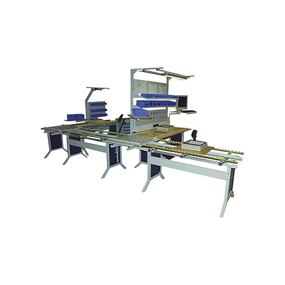 workline work table with ball bearing rails, with ball bearing rail, depth 384 mm, WxD 1500 x 750 mm.