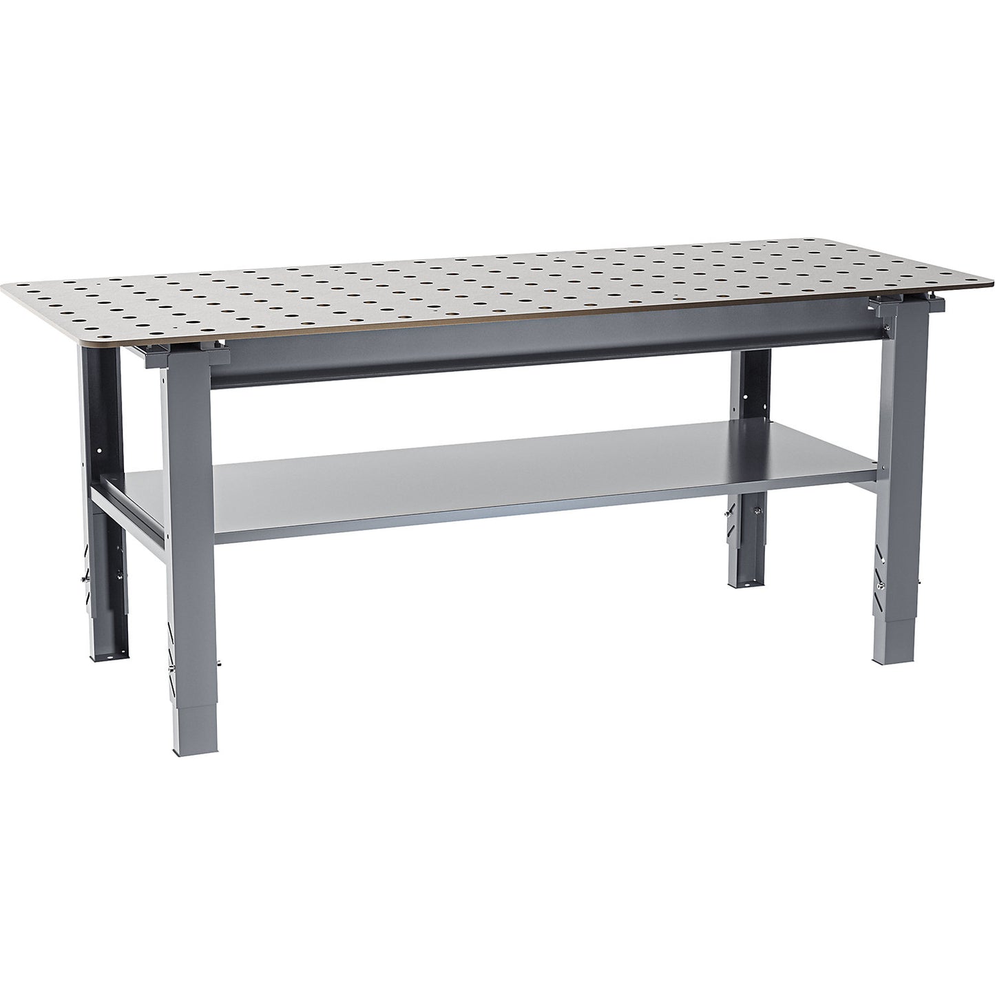 Welding table, height adjustable, steel, WxD 2000 x 800 mm, grey.