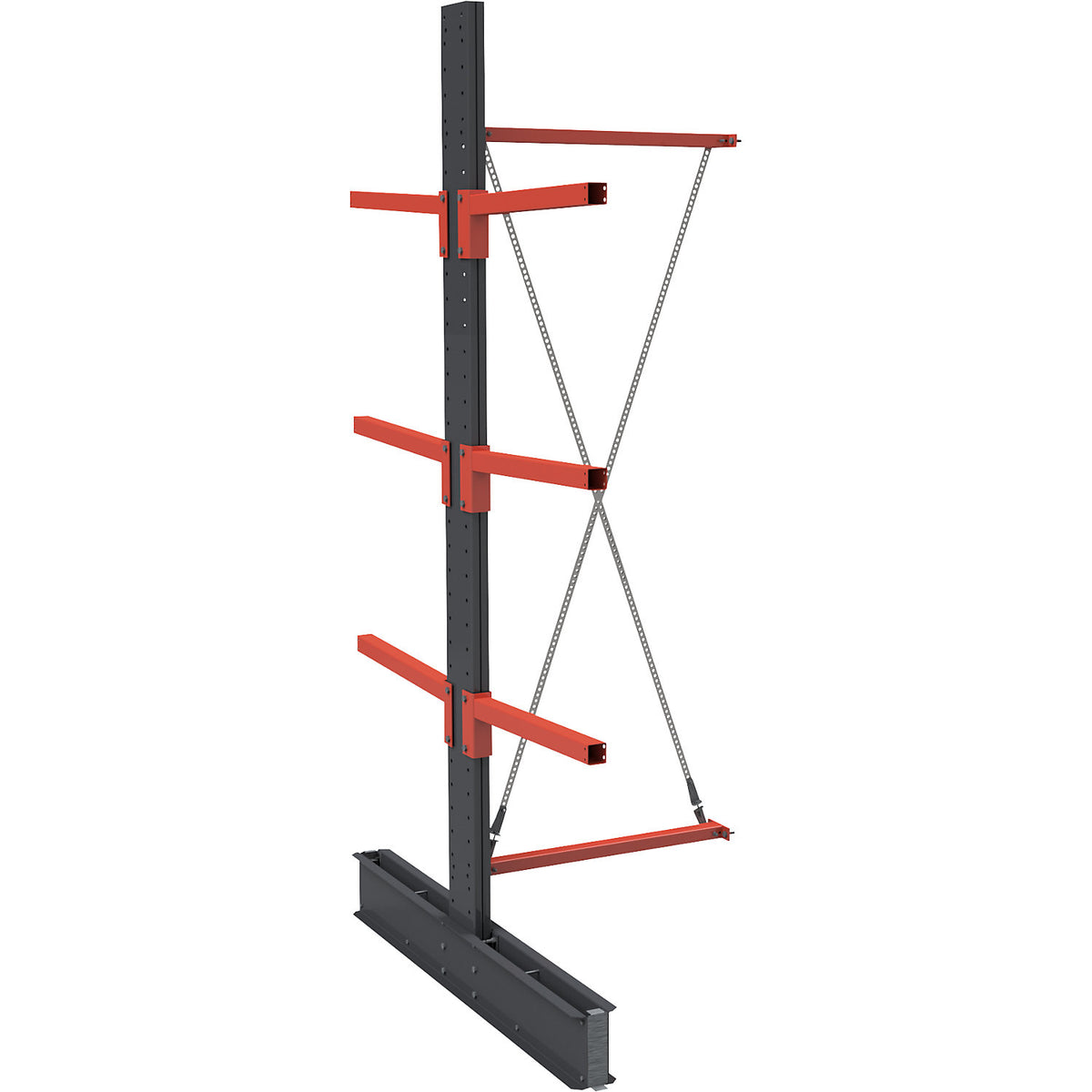 Cantilever racking unit Igor Super Heavy-Duty, double sided, HxW 4000 x 1000 mm, interval 2000 mm, extension shelf unit.