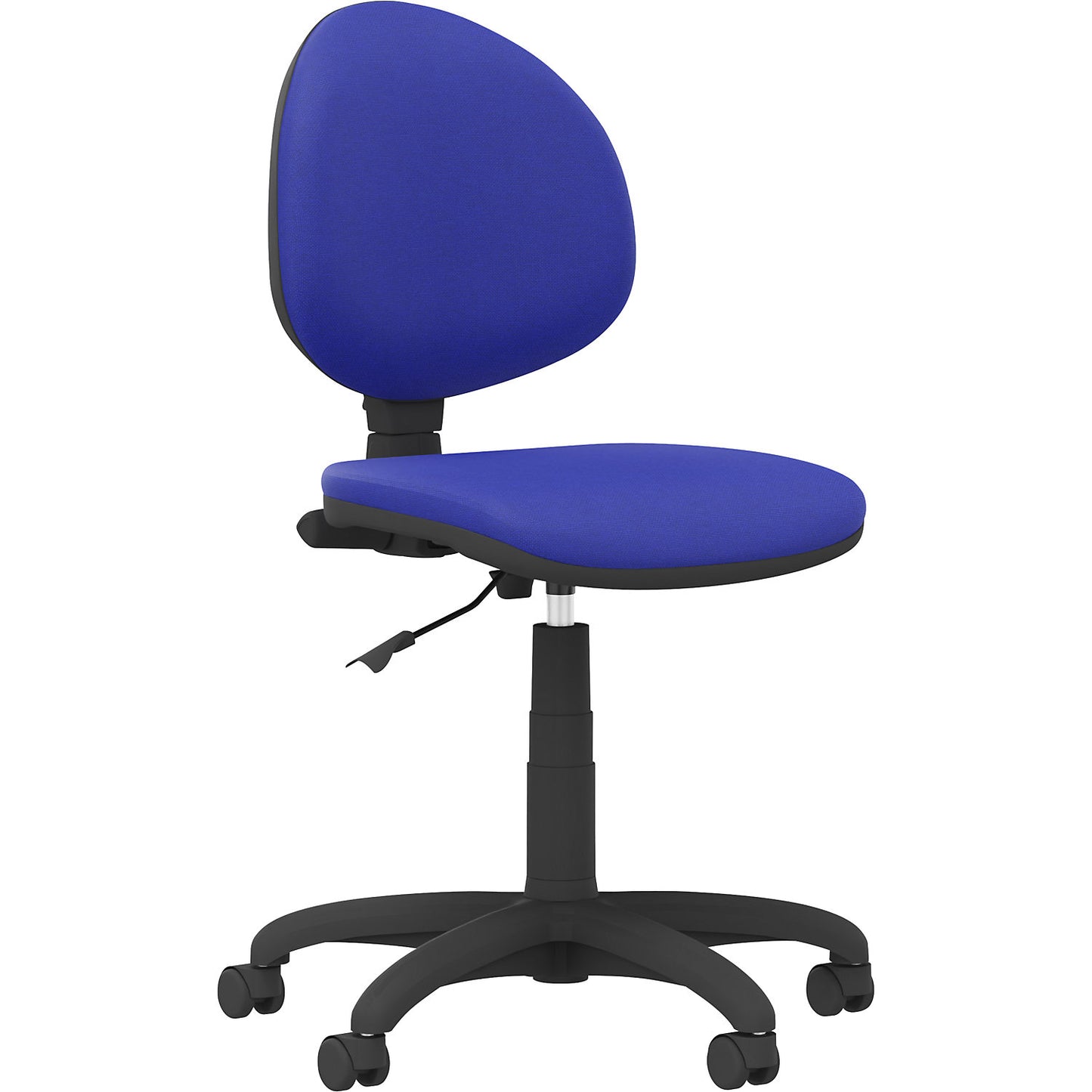 Smart office chair, without armrests, with permanent contact mechanism, blue.