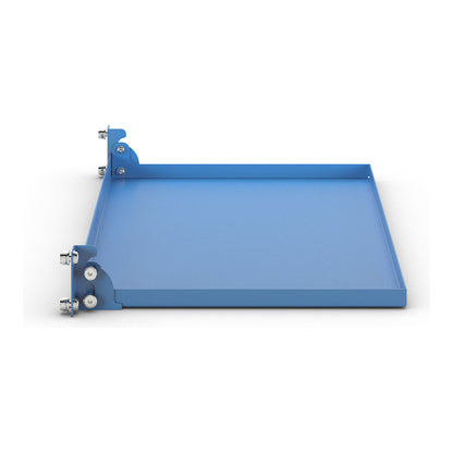 CustomLine platform, folding, for assembly trolleys and shelf trucks, light blue RAL 5012.