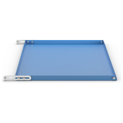 Inclined shelf CustomLine, adjustable, for assembly and shelf trucks, light blue RAL 5012.