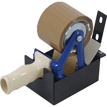 CustomLine holder for adhesive tape dispenser, for assembly trolleys and shelf trucks, for tape width 75 mm, charcoal.