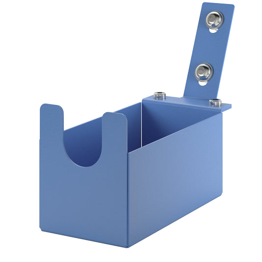 CustomLine holder for adhesive tape dispenser, for assembly trolleys and shelf trucks, for tape width 50 mm, light blue.