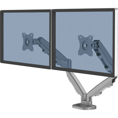 EPPA double monitor arm, swivel range 180°, HxWxD 480 x 100 x 560 mm, silver.
