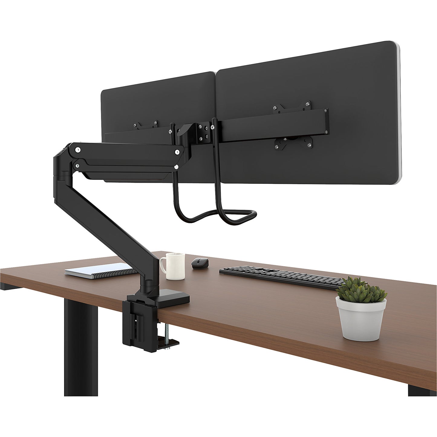 EPPA CROSSBAR monitor arm, swivel range 20°, HxWxD 830 x 160 x 230 mm, black.