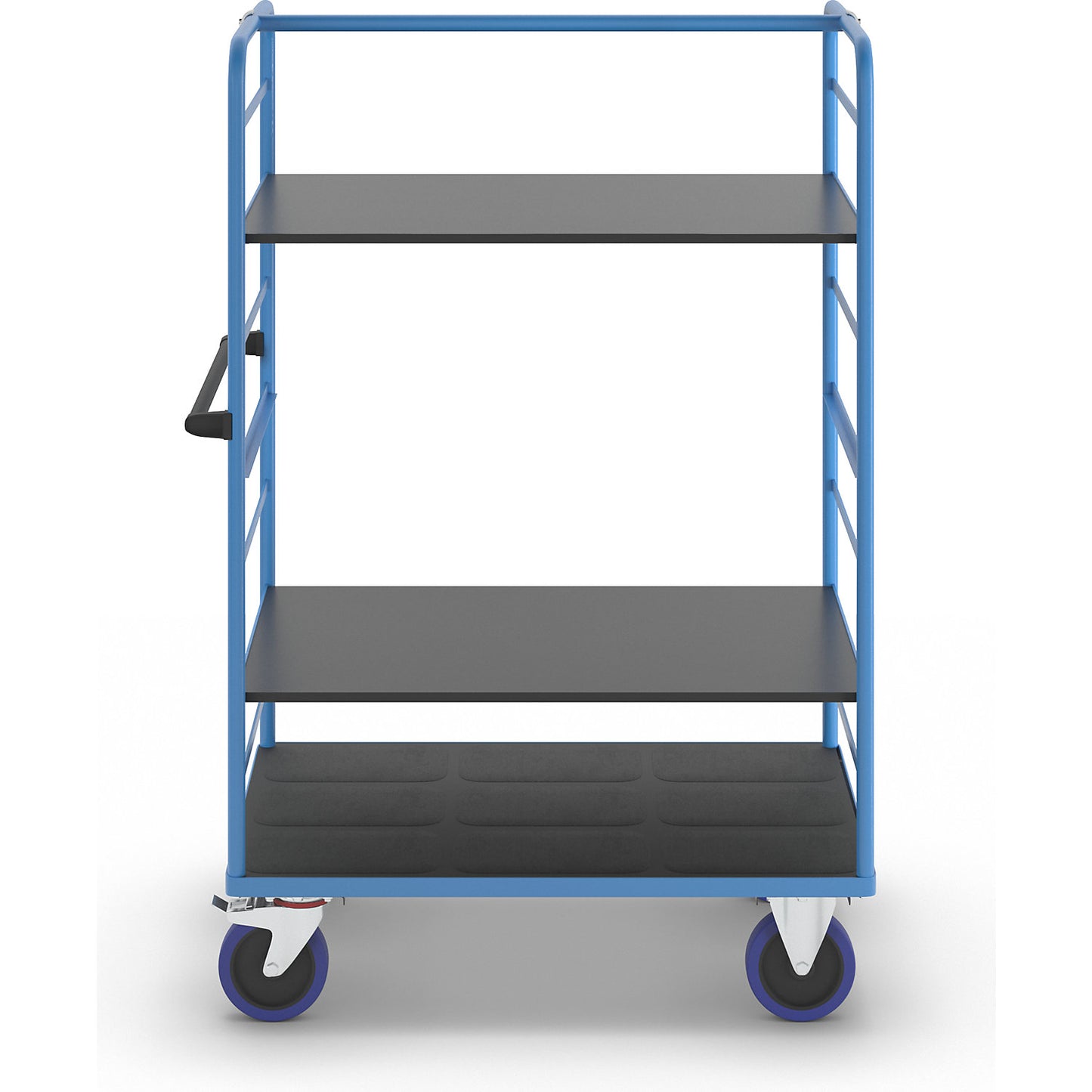 Shelf truck, 2 side panels, platform LxW 1175 x 800 mm, 3 shelves, fully elastic.