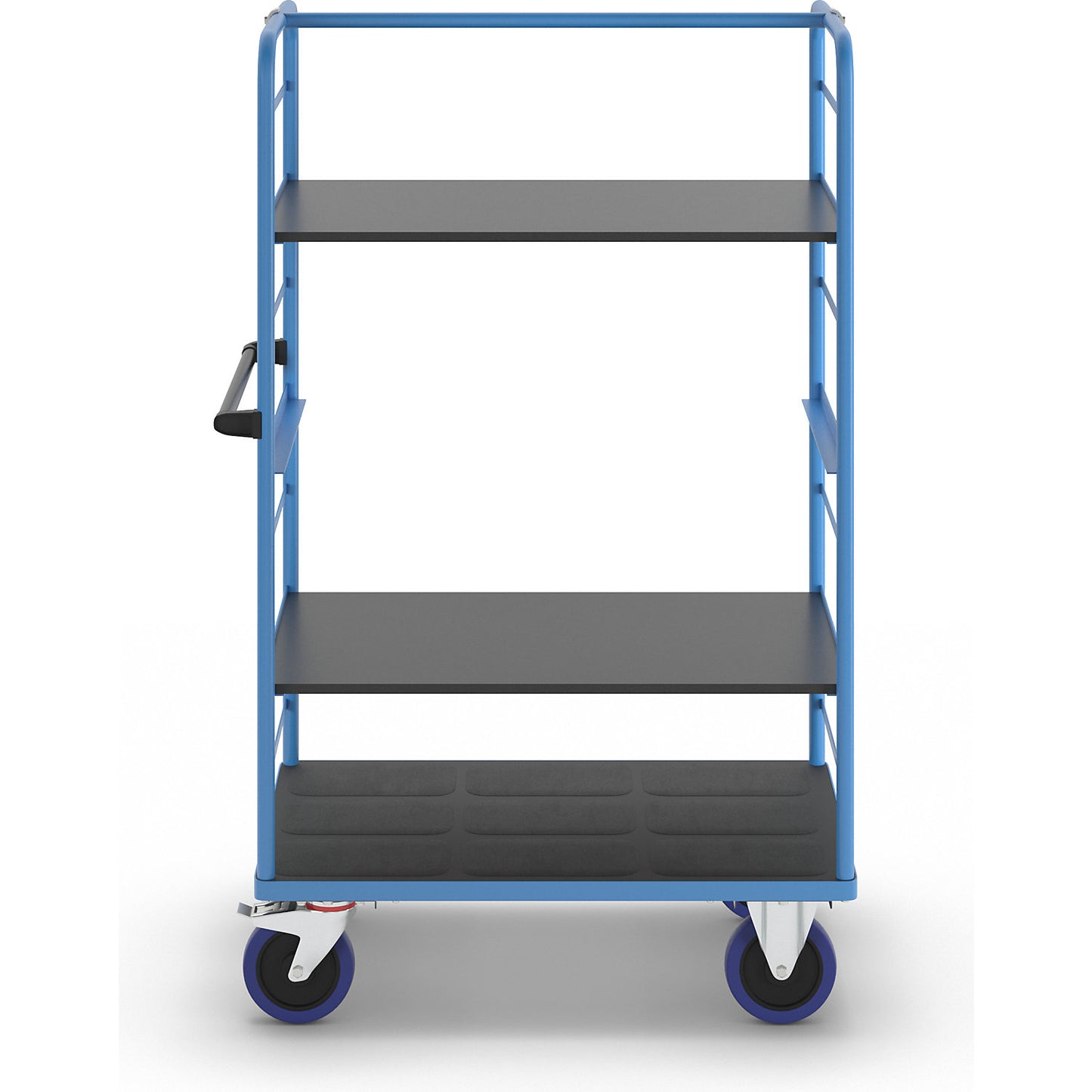 Shelf truck, 2 side panels, platform LxW 975 x 700 mm, 3 shelves, fully elastic.