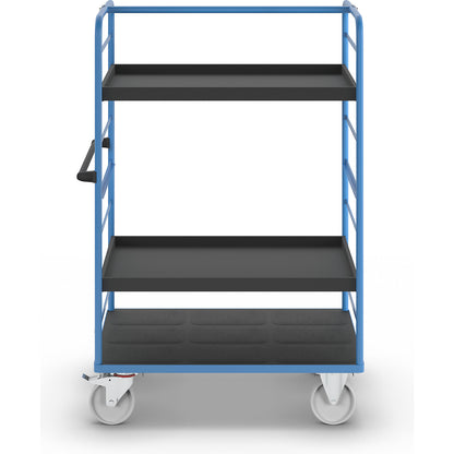Shelf truck, 2 side panels, platform 1175 x 800 mm, 3 levels, with rim, nylon.