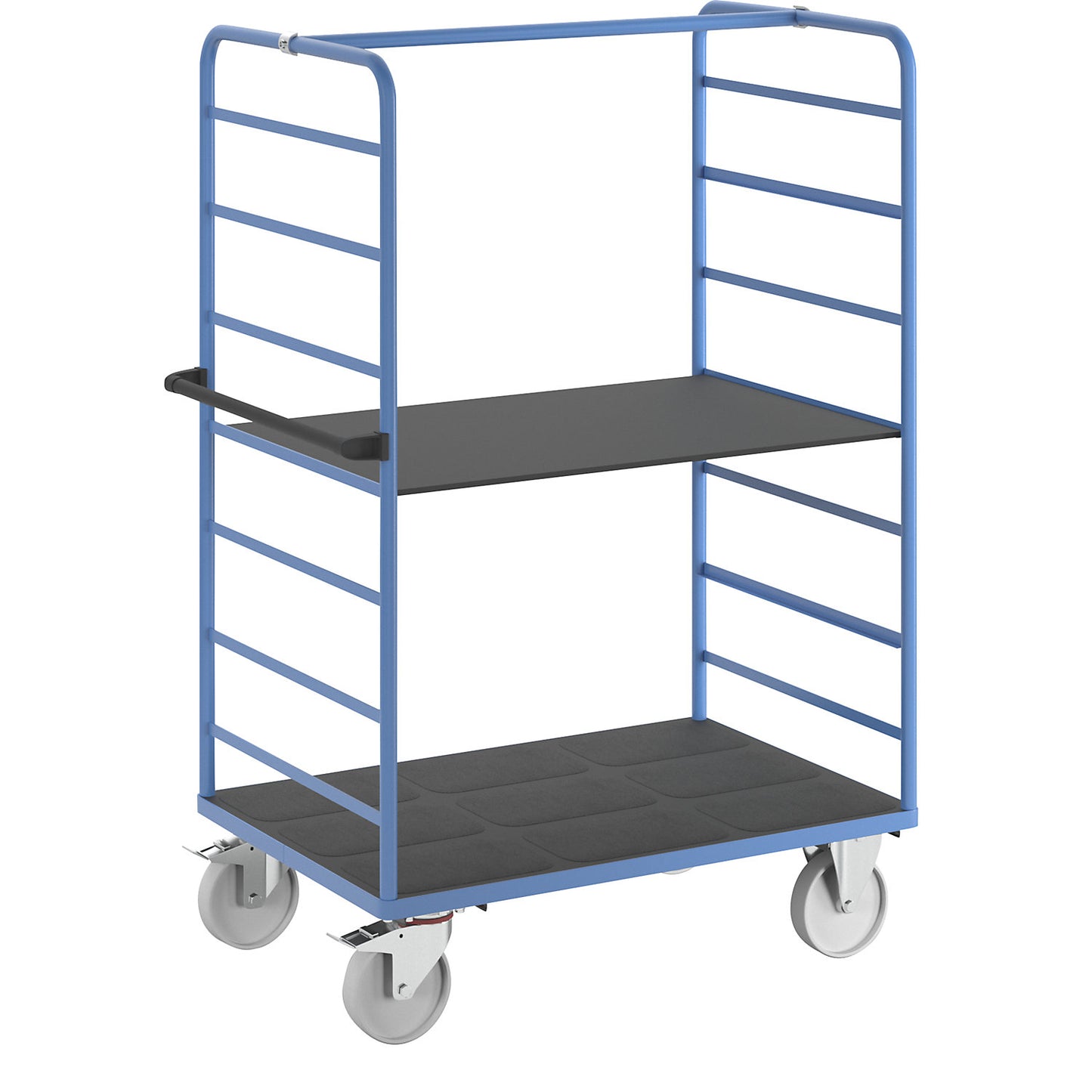 Shelf truck, 2 side panels, platform 1175 x 800 mm, 2 levels, nylon.