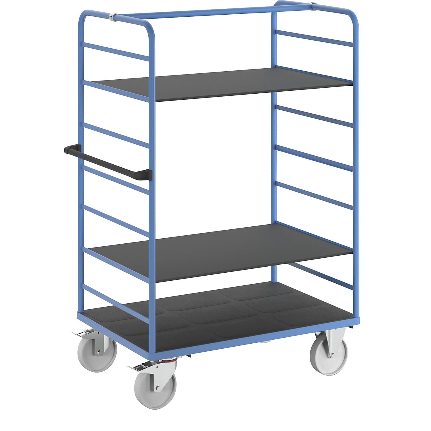 Shelf truck, 2 side panels, platform 1175 x 800 mm, 3 levels, nylon.