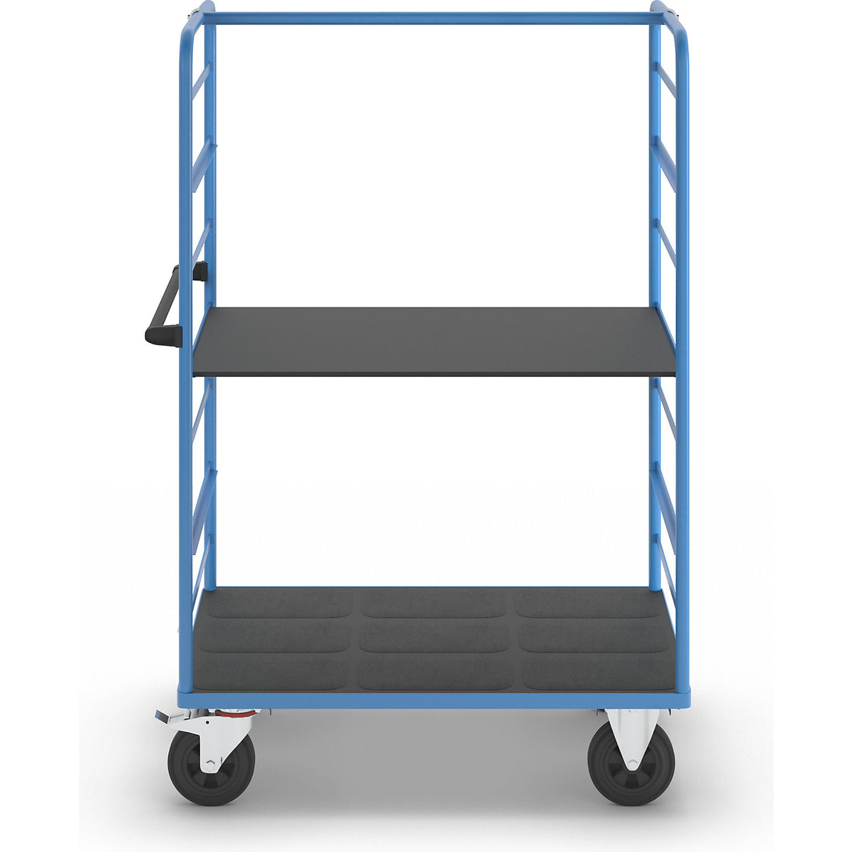 Shelf truck, 2 side panels, platform 1175 x 800 mm, 2 levels, solid rubber.