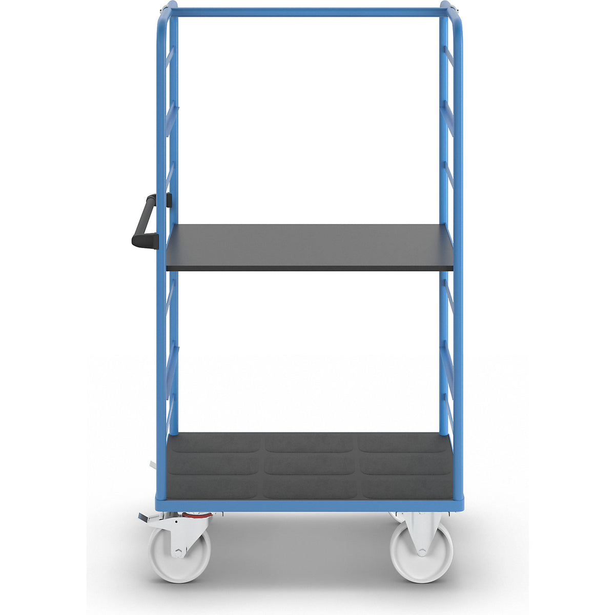 Shelf truck, 2 side panels, platform 975 x 700 mm, 2 levels, nylon.