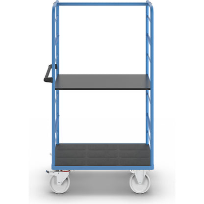 Shelf truck, 2 side panels, platform 975 x 700 mm, 2 levels, nylon.
