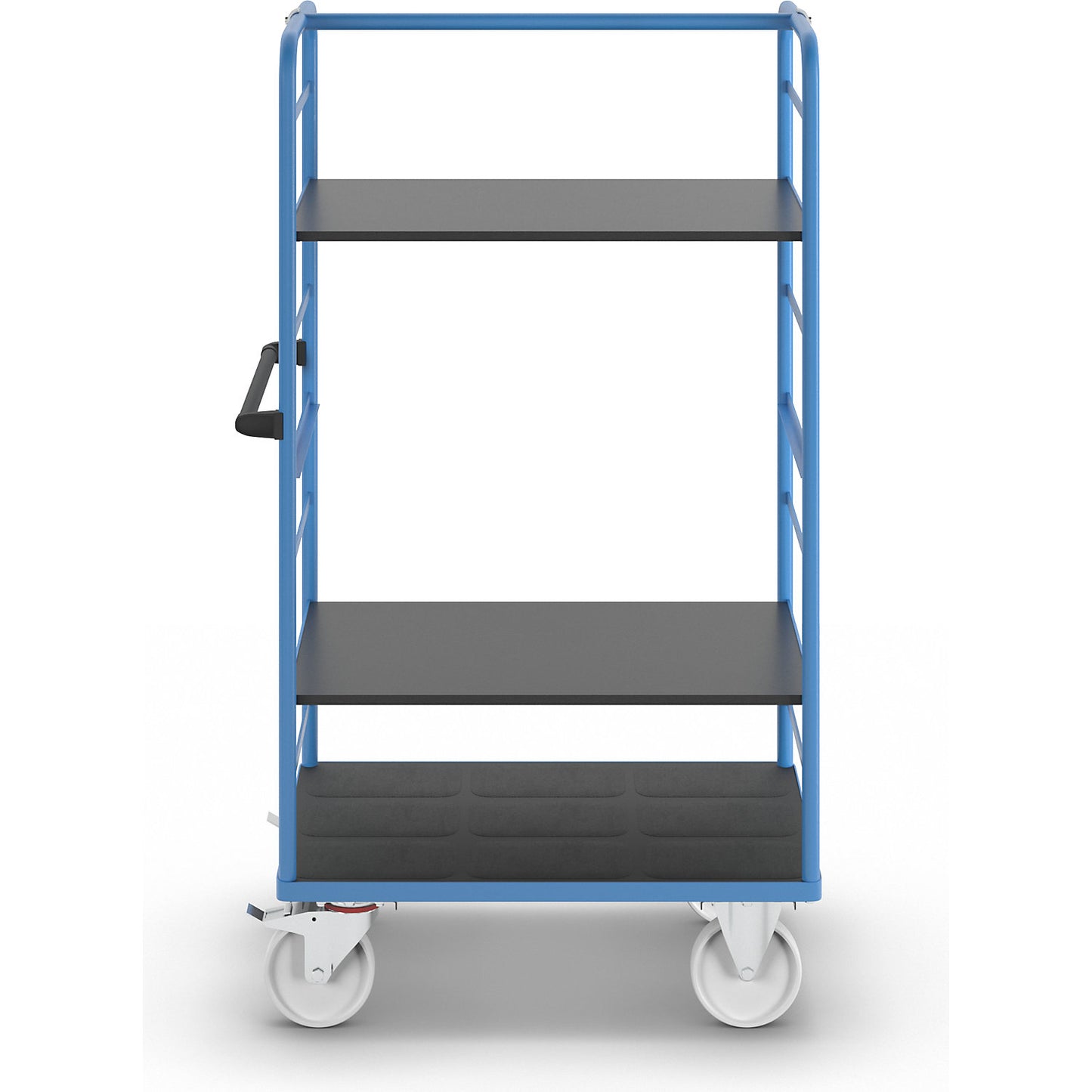 Shelf truck, 2 side panels, platform 975 x 700 mm, 3 levels, nylon.