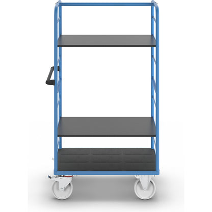 Shelf truck, 2 side panels, platform 975 x 700 mm, 3 levels, nylon.