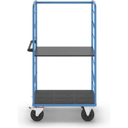 Shelf truck, 2 side panels, platform 975 x 700 mm, 2 levels, solid rubber.