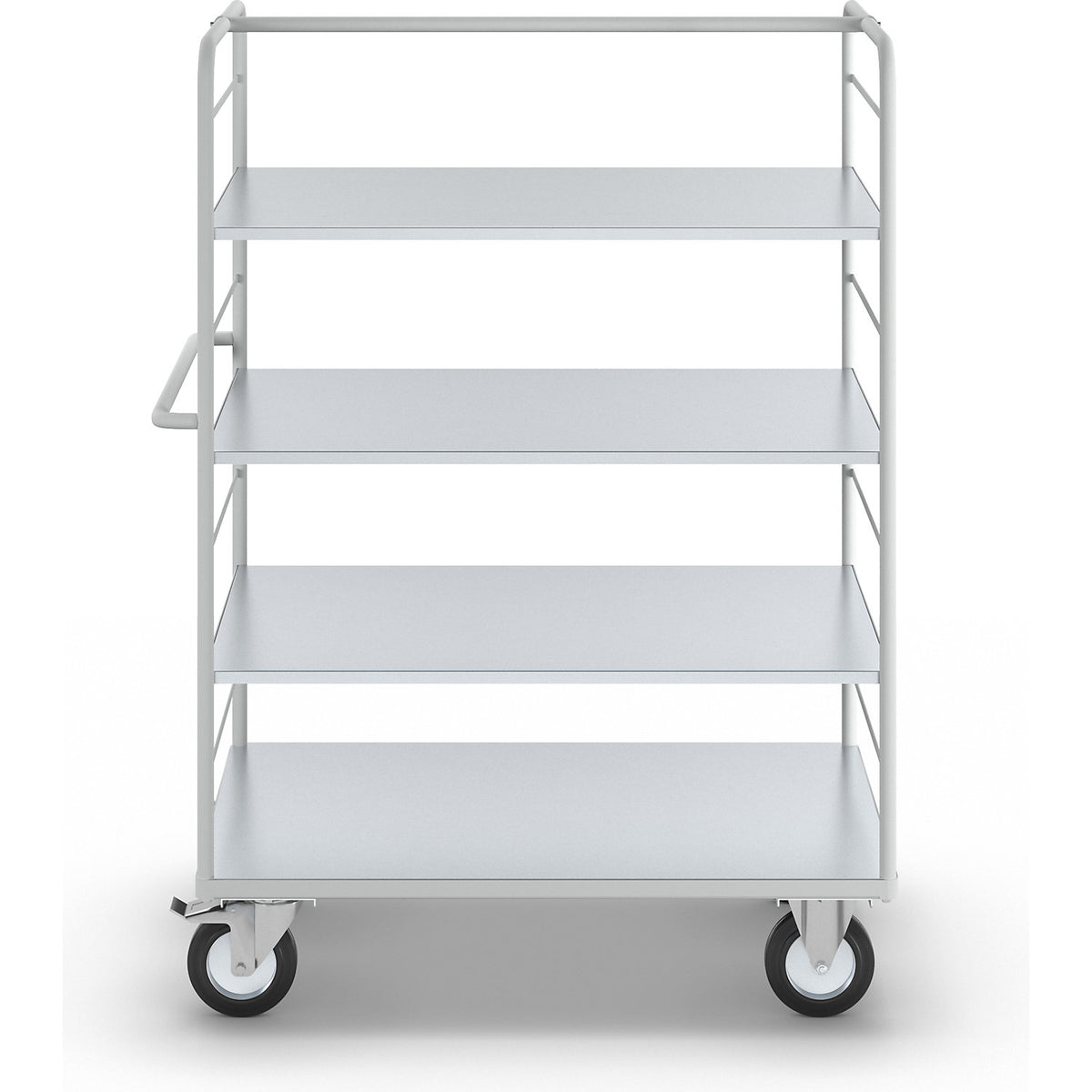 ESD shelf truck, with 2 sidewalls, loading area LxW 1175 x 720 mm, 4 shelves.