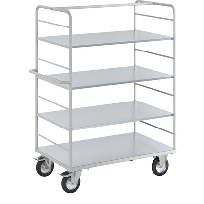 ESD shelf truck, with 2 sidewalls, loading area LxW 1175 x 720 mm, 4 shelves.