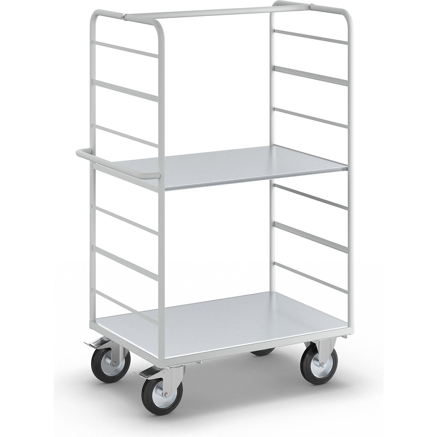 ESD shelf truck, with 2 sidewalls, loading area LxW 975 x 620 mm, 2 shelves.