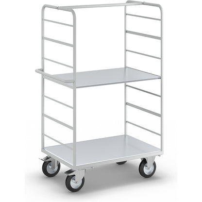 ESD shelf truck, with 2 sidewalls, loading area LxW 975 x 620 mm, 2 shelves.