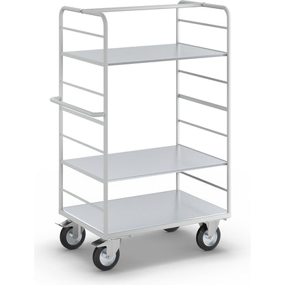 ESD shelf truck, with 2 sidewalls, loading area LxW 975 x 620 mm, 3 shelves.