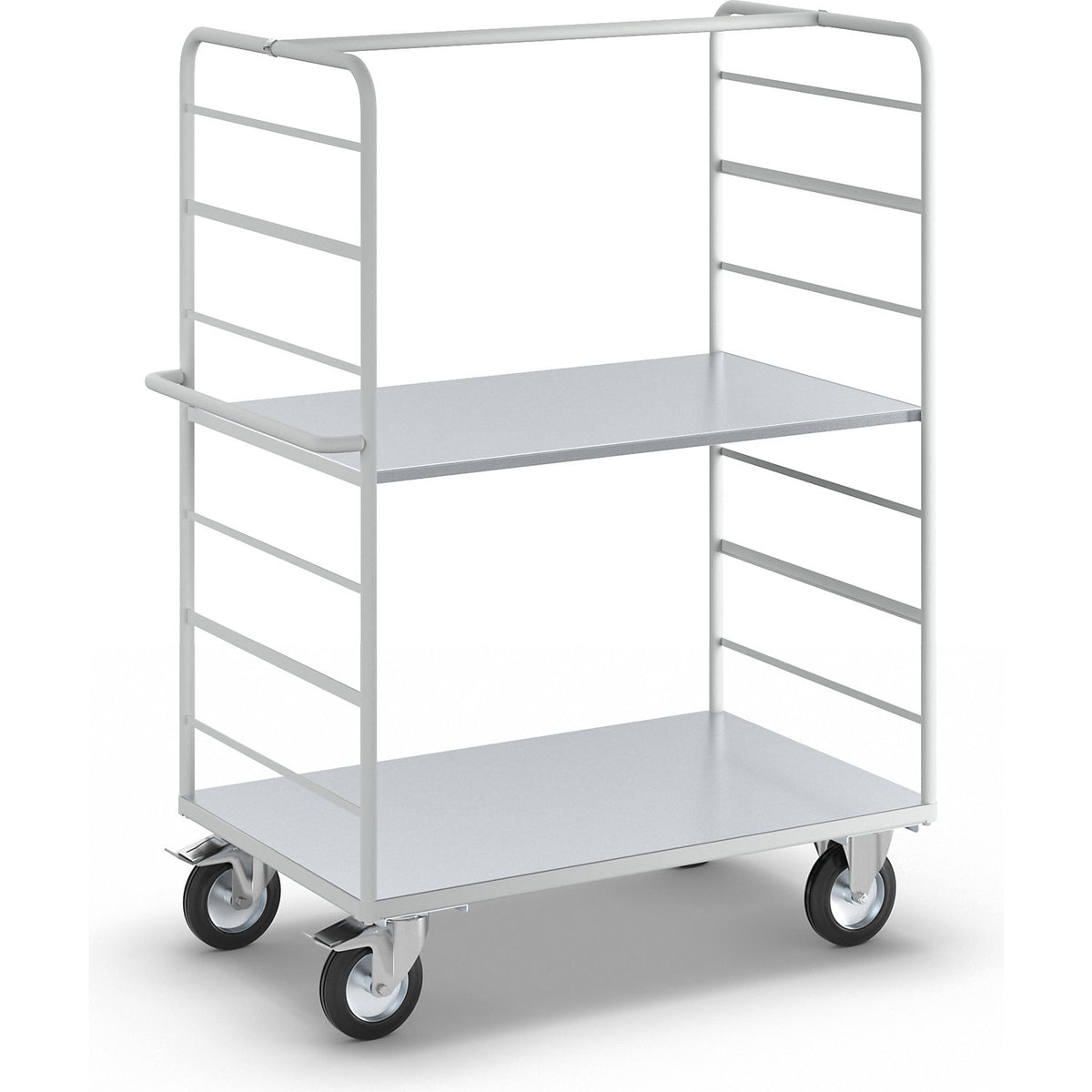 ESD shelf truck, with 2 sidewalls, loading area LxW 1175 x 720 mm, 2 shelves.