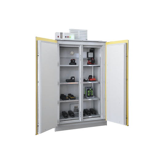 Battery safety storage cabinet SiS Li-Ion 90 Safe Pro, without fire suppression system, HxW 2250 x 1212 mm.