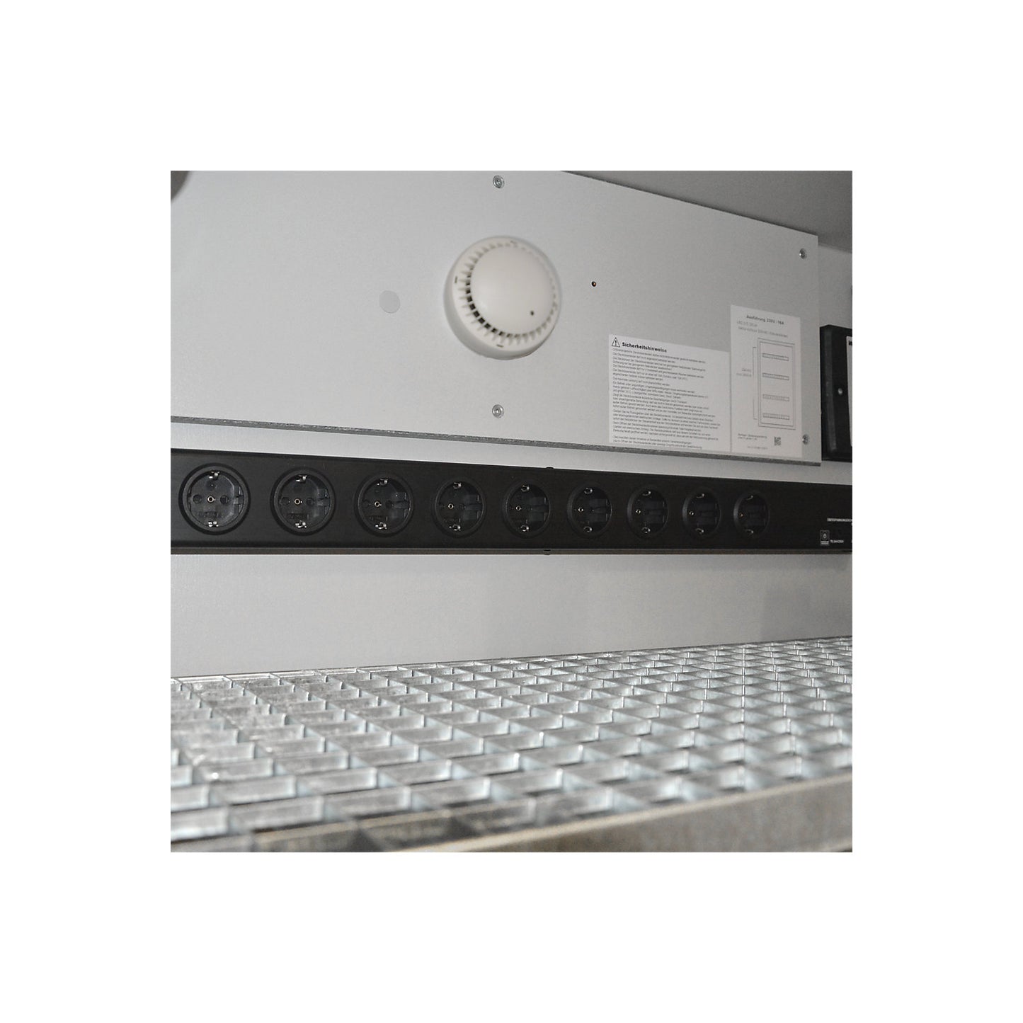 SiS Li-Ion 90 Safe Pro battery charging safety cabinet, with fire suppression system, HxW 2250 x 1212 mm, 2 trailing sockets.