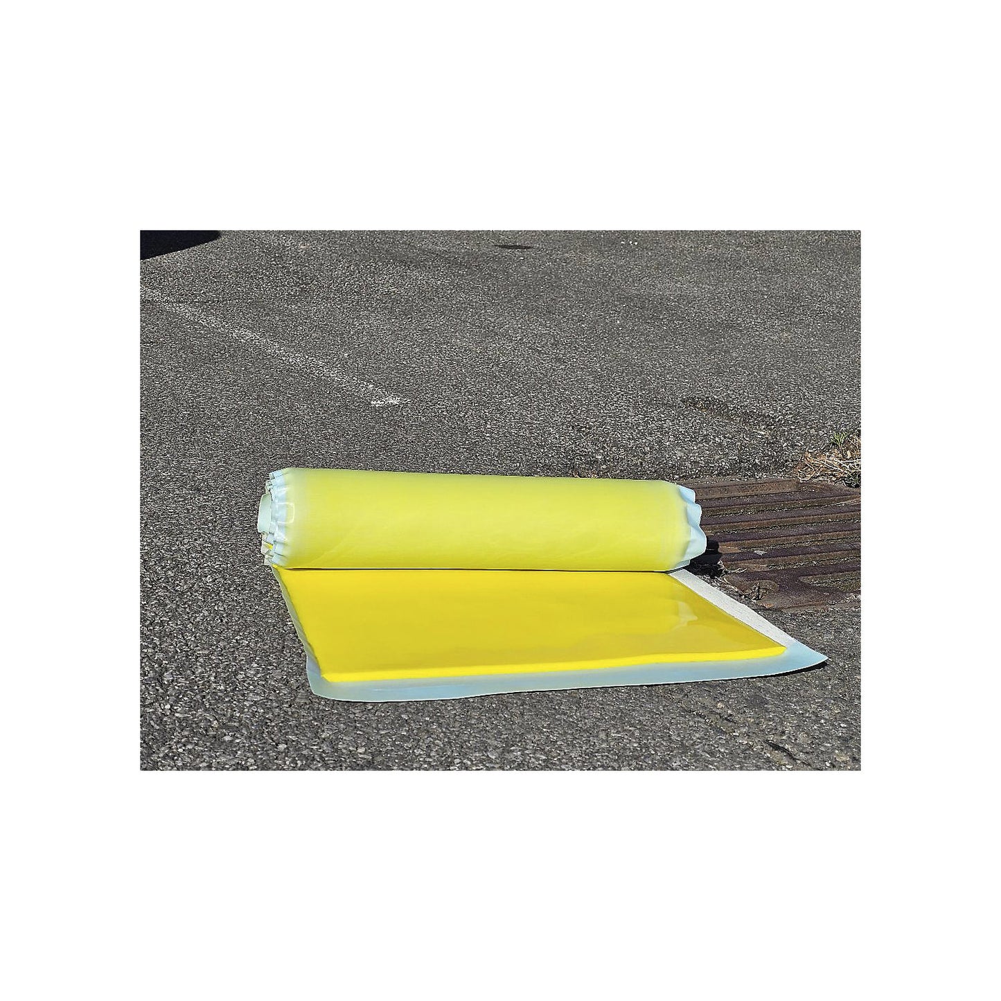 Flexible drain sealing mat, reusable, incl. transport/storage box, LxWxH 1600 x 450 x 8 mm.