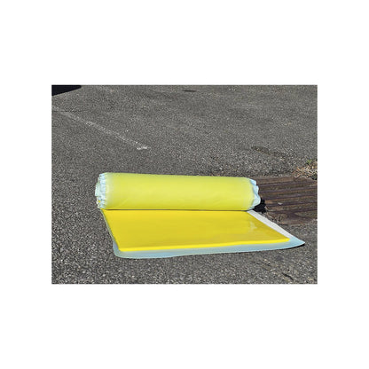 Flexible drain sealing mat, reusable, incl. transport/storage box, LxWxH 1600 x 450 x 8 mm.
