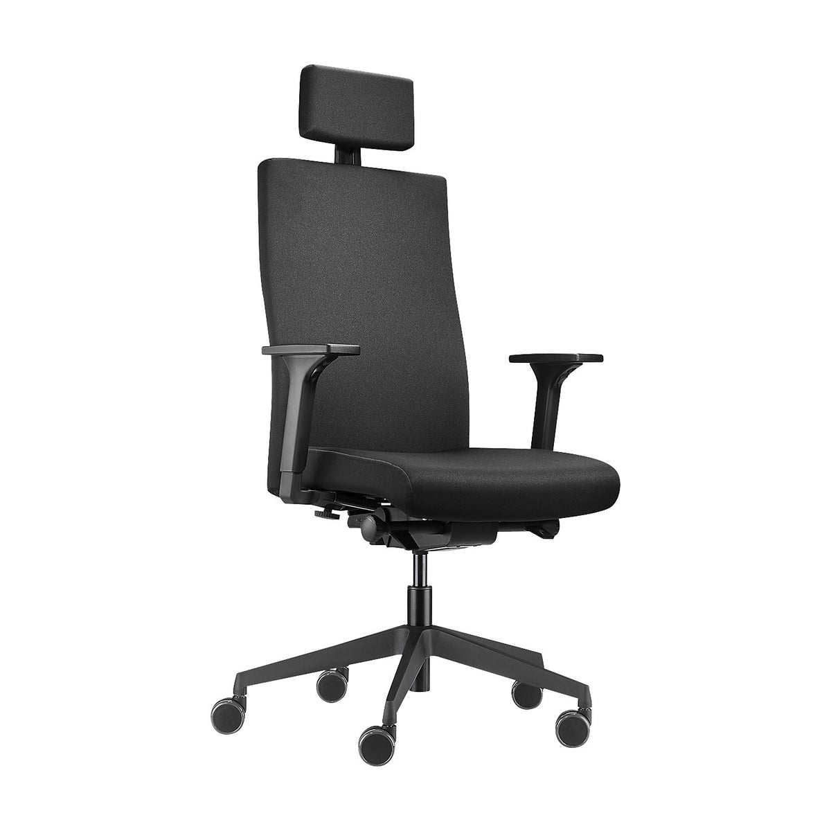 TO-STRIKE 9248 office swivel chair, with 4D adjustable armrests, black, with head rest.