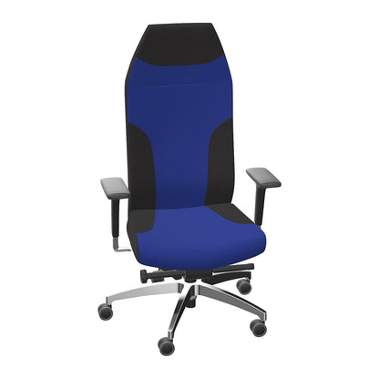 AdJust Protect 24h office chair, with arm rests and headrest, blue.