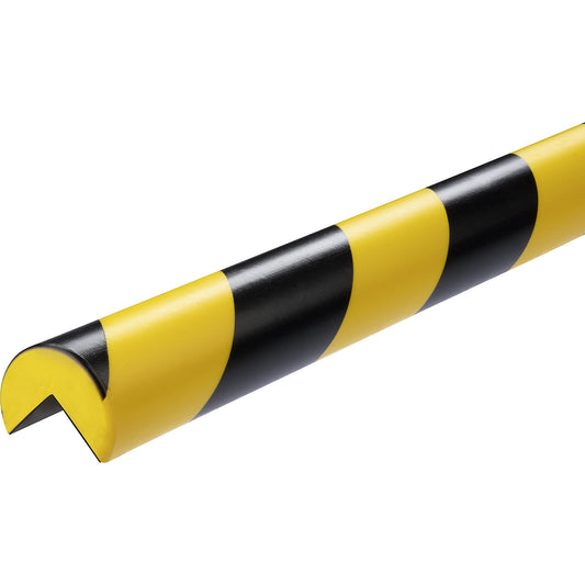 Corner protection profile, magnetic, type C25R, 1 m profile, WxH 40 x 30 mm, black / yellow.