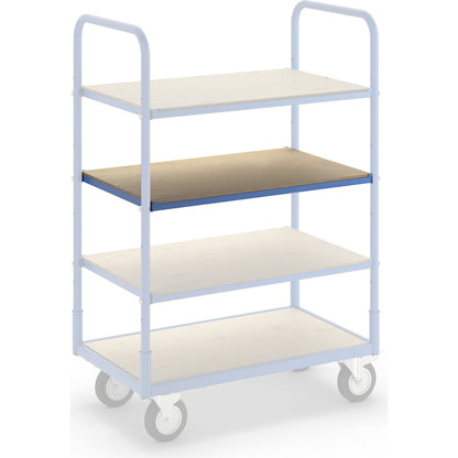 Shelf frame incl. shelf Flex, for table trolleys and shelf trucks, max. load 100 kg.