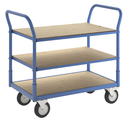 Flex table trolley, max. load 300 kg, 3 shelves.