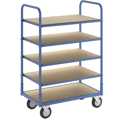 Flex shelf truck, max. load 300 kg, 5 shelves.