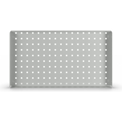 Perforated panel, for electrically height-adjustable work table eurokraft pro, light grey RAL 7035.