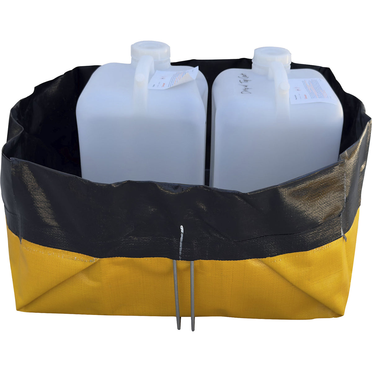 Sump tray, foldable, polyethylene, black/yellow, sump capacity 108 L.
