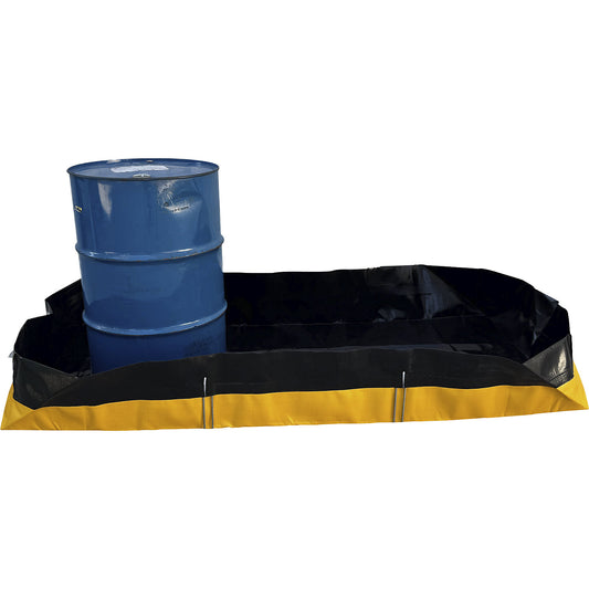 Sump tray, foldable, polyethylene, black/yellow, sump capacity 660 L.