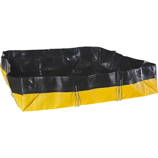 Sump tray, foldable, polyethylene, black/yellow, sump capacity 680 L.