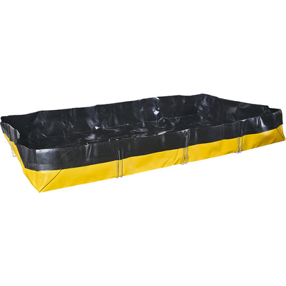 Sump tray, foldable, polyethylene, black/yellow, sump capacity 1100 L.