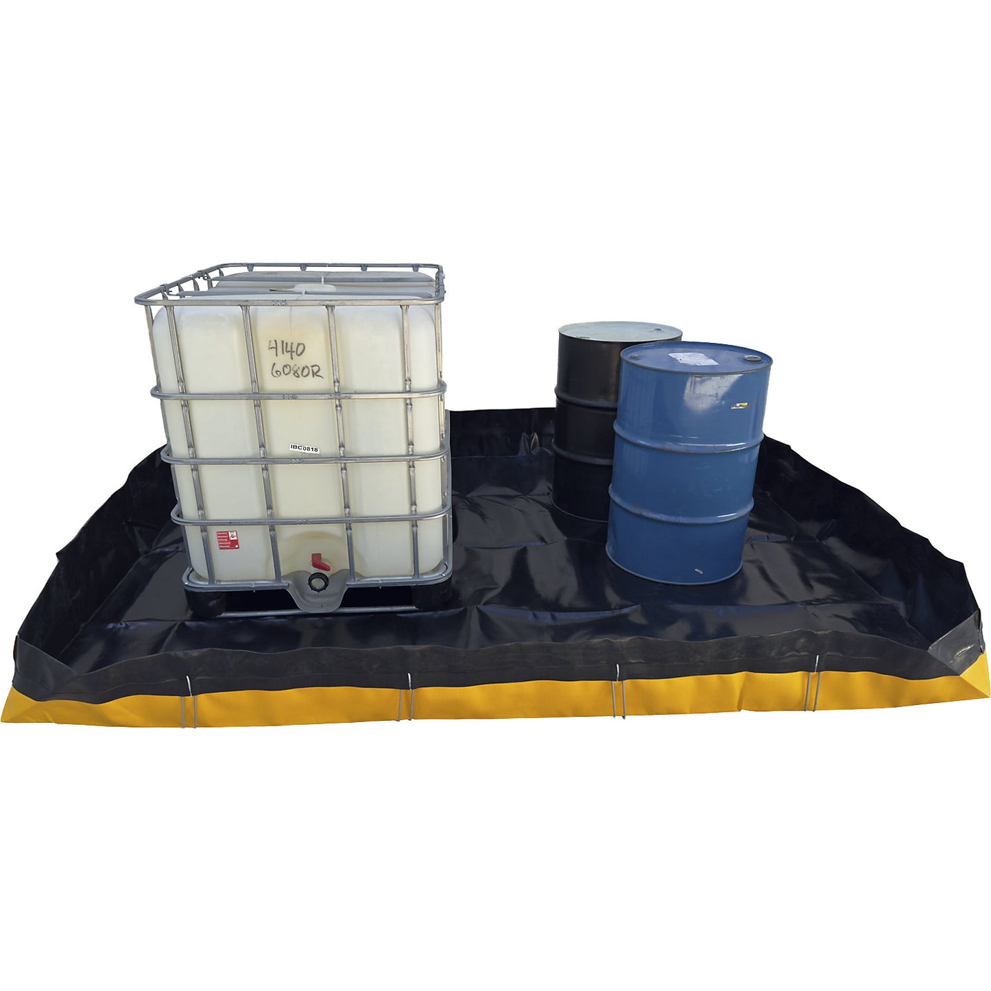 Sump tray, foldable, polyethylene, black/yellow, sump capacity 2160 L.