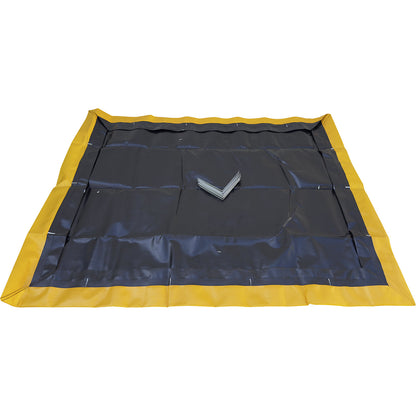 Sump tray, foldable, polyethylene, black/yellow, sump capacity 2160 L.