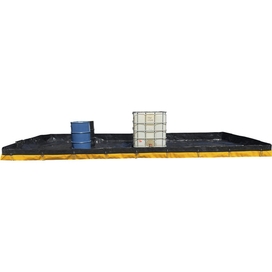 Sump tray, foldable, polyethylene, black/yellow, sump capacity 6300 L.