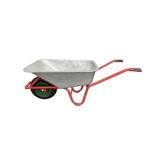 Compact wheelbarrow, with galvanized steel body, LxW 1600 x 580 mm, 100 l.