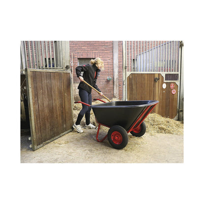Compact wheelbarrow with 2-wheel frame, pneumatic tyre, 250 litres, LxW 1560 x 890 mm.