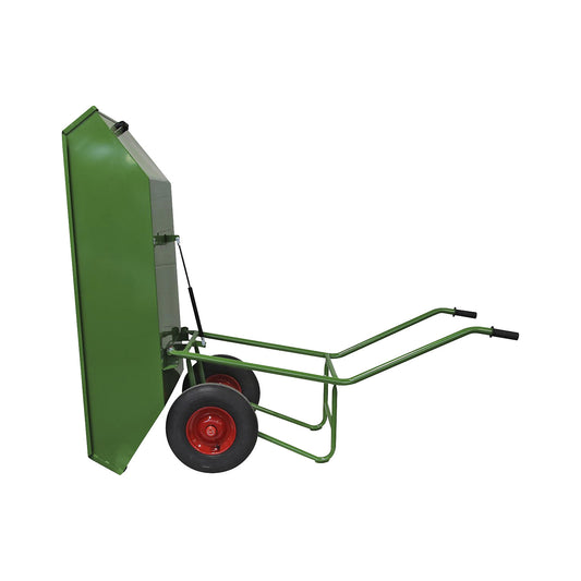 Tipping wheelbarrow, powder coated, pneumatic tyre, max. load 500 kg, LxW 2000 x 800 mm, 450 l.